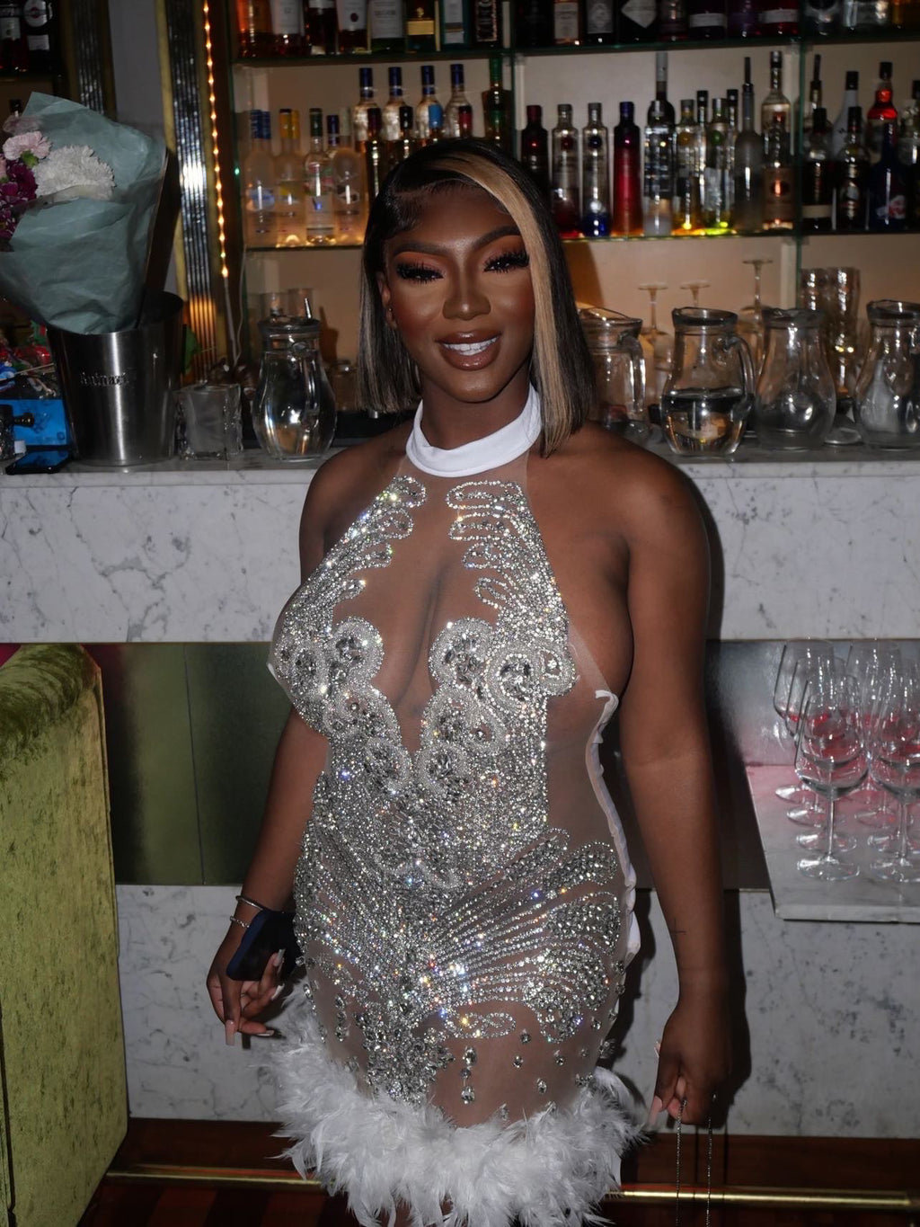 Supreme Dress with collar & fur